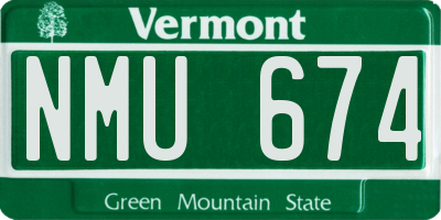 VT license plate NMU674