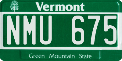 VT license plate NMU675