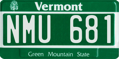VT license plate NMU681