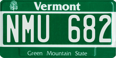 VT license plate NMU682