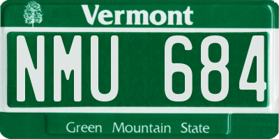 VT license plate NMU684