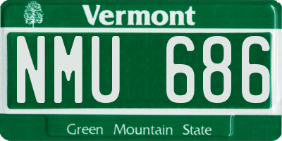 VT license plate NMU686