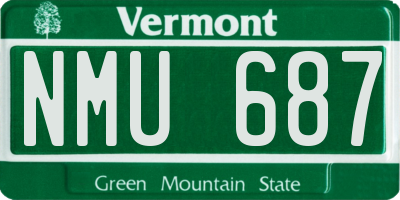 VT license plate NMU687