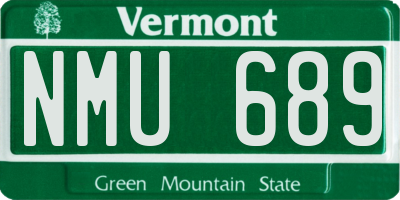 VT license plate NMU689