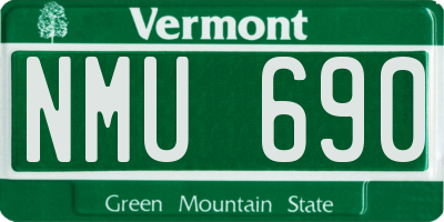 VT license plate NMU690