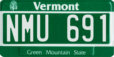 VT license plate NMU691