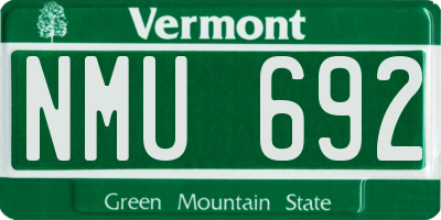 VT license plate NMU692