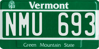 VT license plate NMU693