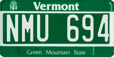 VT license plate NMU694