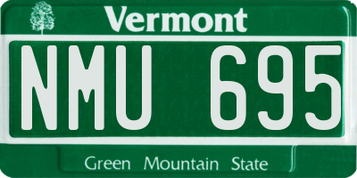 VT license plate NMU695