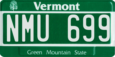 VT license plate NMU699