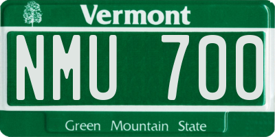 VT license plate NMU700