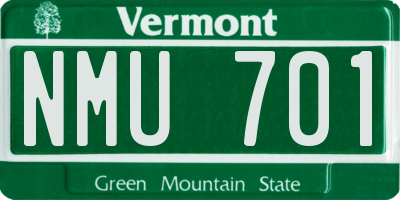 VT license plate NMU701