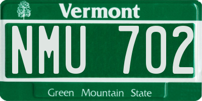 VT license plate NMU702