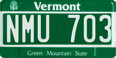 VT license plate NMU703