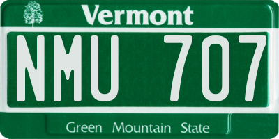 VT license plate NMU707