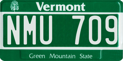 VT license plate NMU709