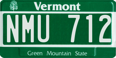 VT license plate NMU712