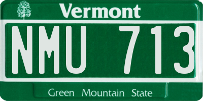 VT license plate NMU713