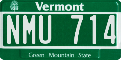 VT license plate NMU714