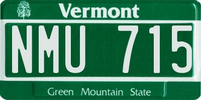 VT license plate NMU715