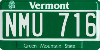 VT license plate NMU716
