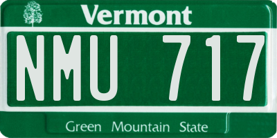 VT license plate NMU717