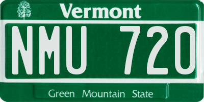 VT license plate NMU720