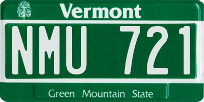 VT license plate NMU721