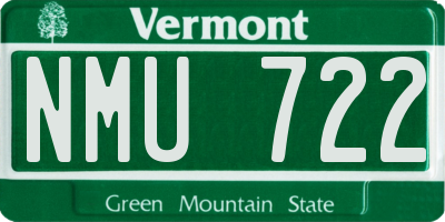 VT license plate NMU722