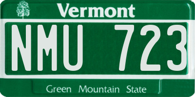 VT license plate NMU723