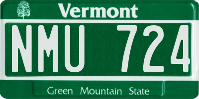 VT license plate NMU724