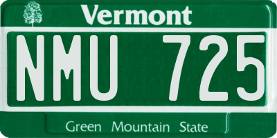 VT license plate NMU725
