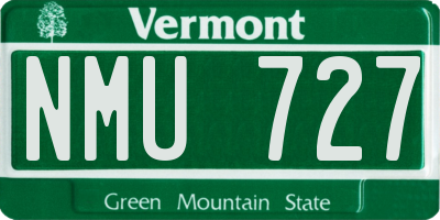 VT license plate NMU727