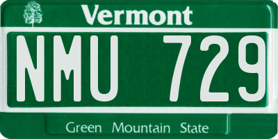VT license plate NMU729
