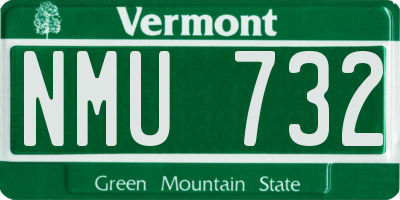 VT license plate NMU732