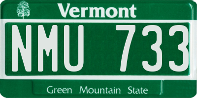 VT license plate NMU733
