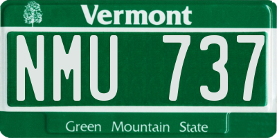 VT license plate NMU737