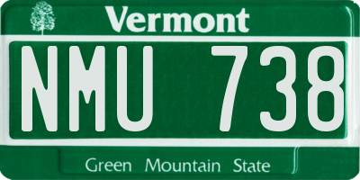 VT license plate NMU738