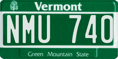 VT license plate NMU740