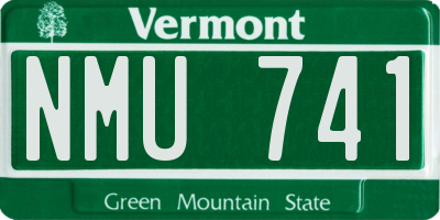VT license plate NMU741
