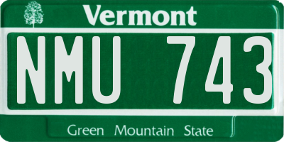 VT license plate NMU743