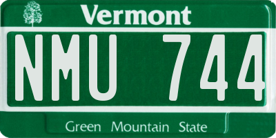 VT license plate NMU744