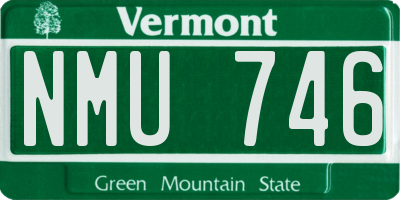 VT license plate NMU746