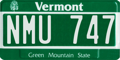VT license plate NMU747