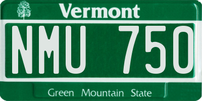 VT license plate NMU750