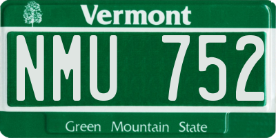 VT license plate NMU752