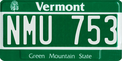 VT license plate NMU753