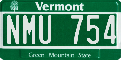 VT license plate NMU754