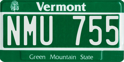 VT license plate NMU755
